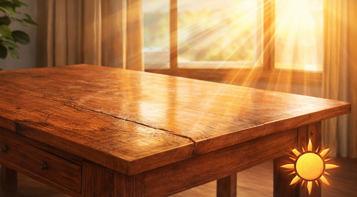 Sydney dining table heat and sunlight damage wooden furniture